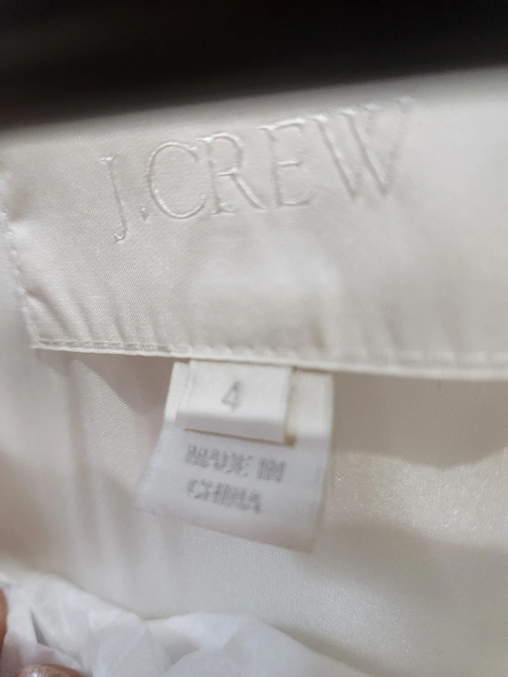 J. Crew Ivory Satin V-Neck Wedding Dress